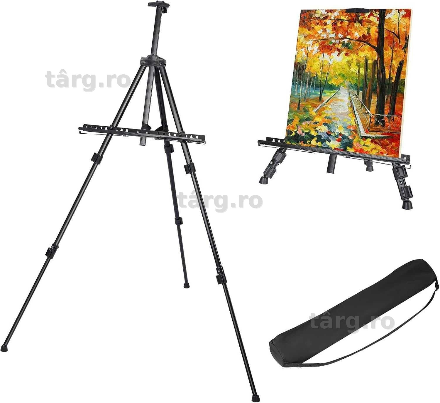 Sevalet pictura metalic cu husa protectie inaltime reglabila 77-160 cm