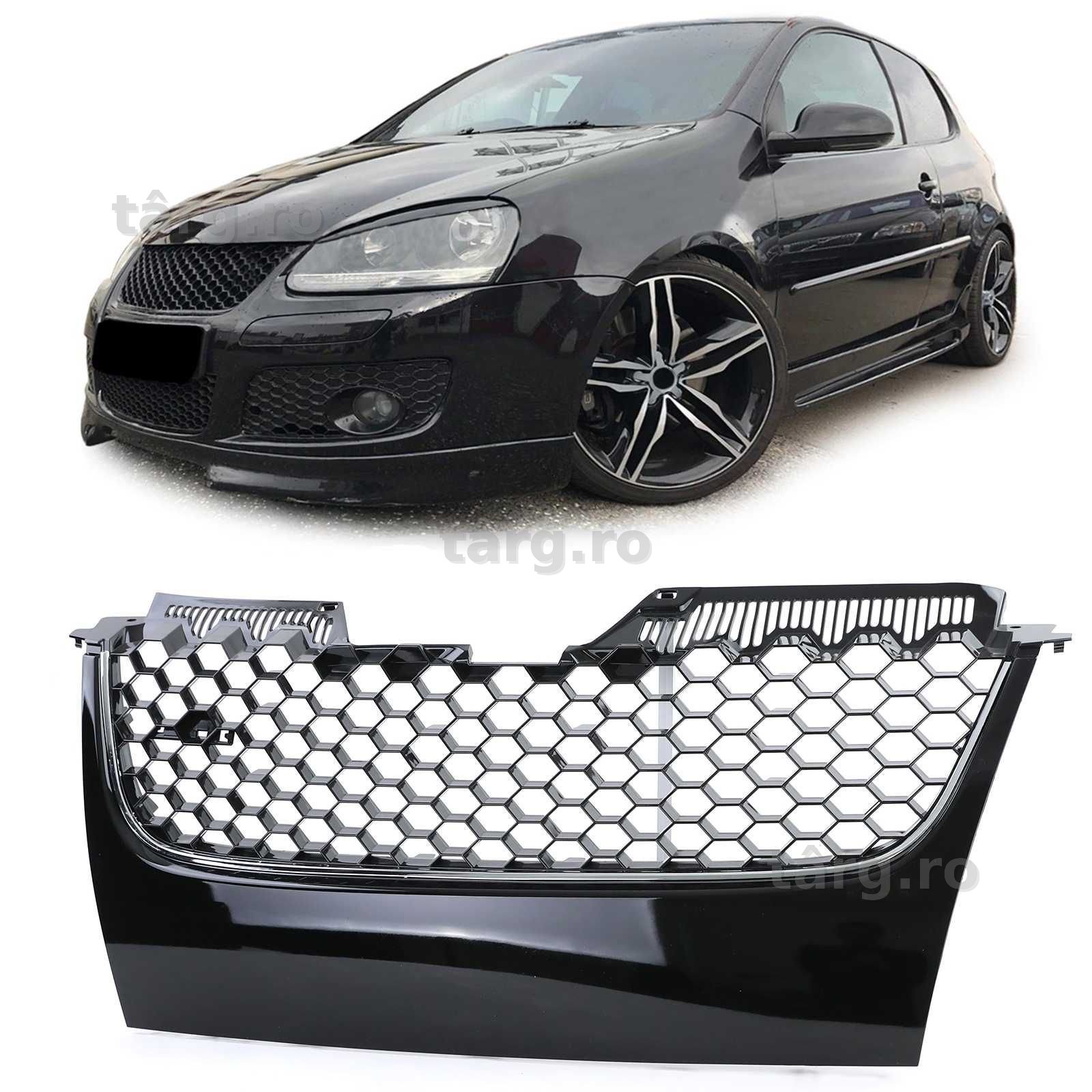 Grila GTI VW GOLF 5 fagure fara emblema - negru / crom