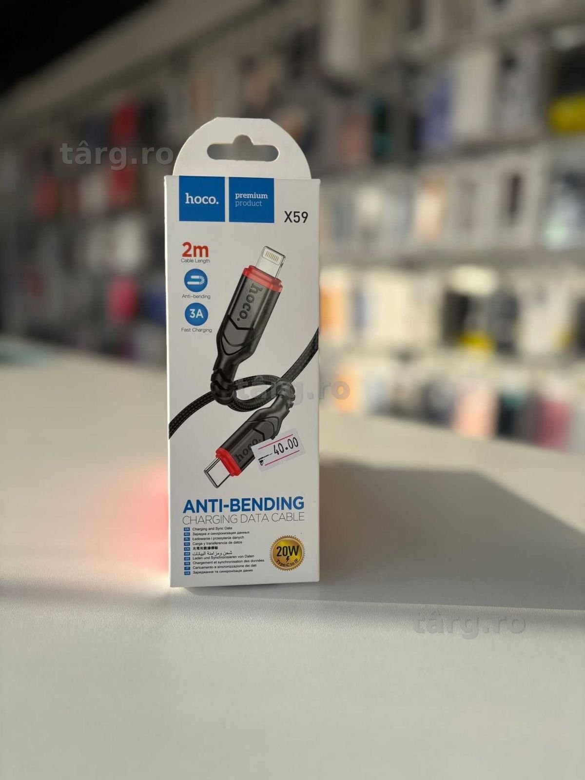 Cablu Date si Incarcare Rapida USB C - Lightning, 20W, Lungime 2M