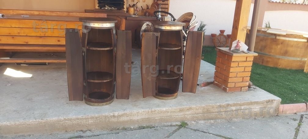 butoi cu rafturi interioare si blat masa stejar,nuante si culori difer