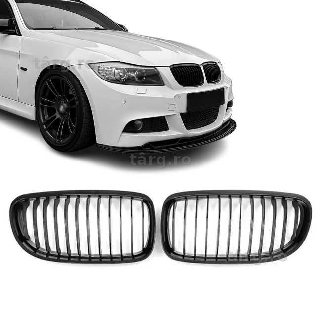 Grile Simple Bara Fata Nari BMW E90 E91 Facelift (2009-2012), Negru Lucios, Produse NOI