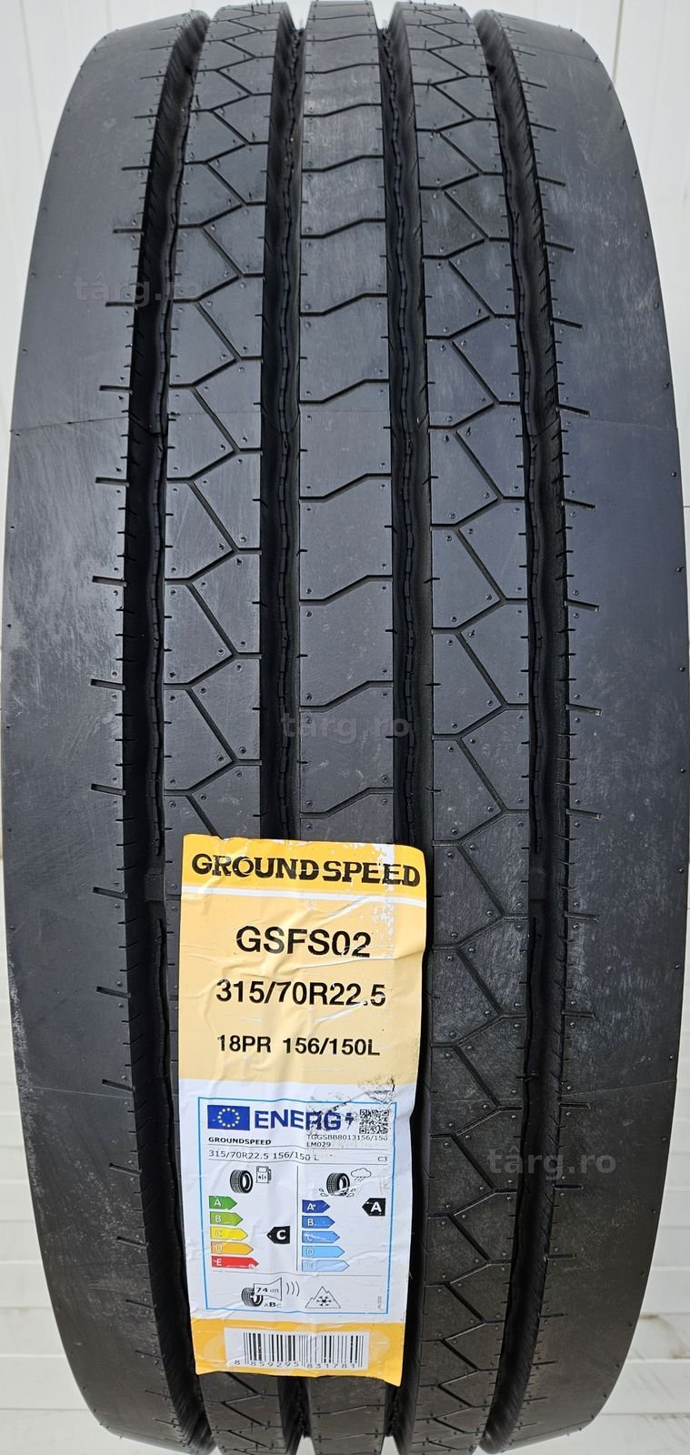 315/70 R22.5, 156L, GROUNDSPEED 18PR, Anvelope directie M+S