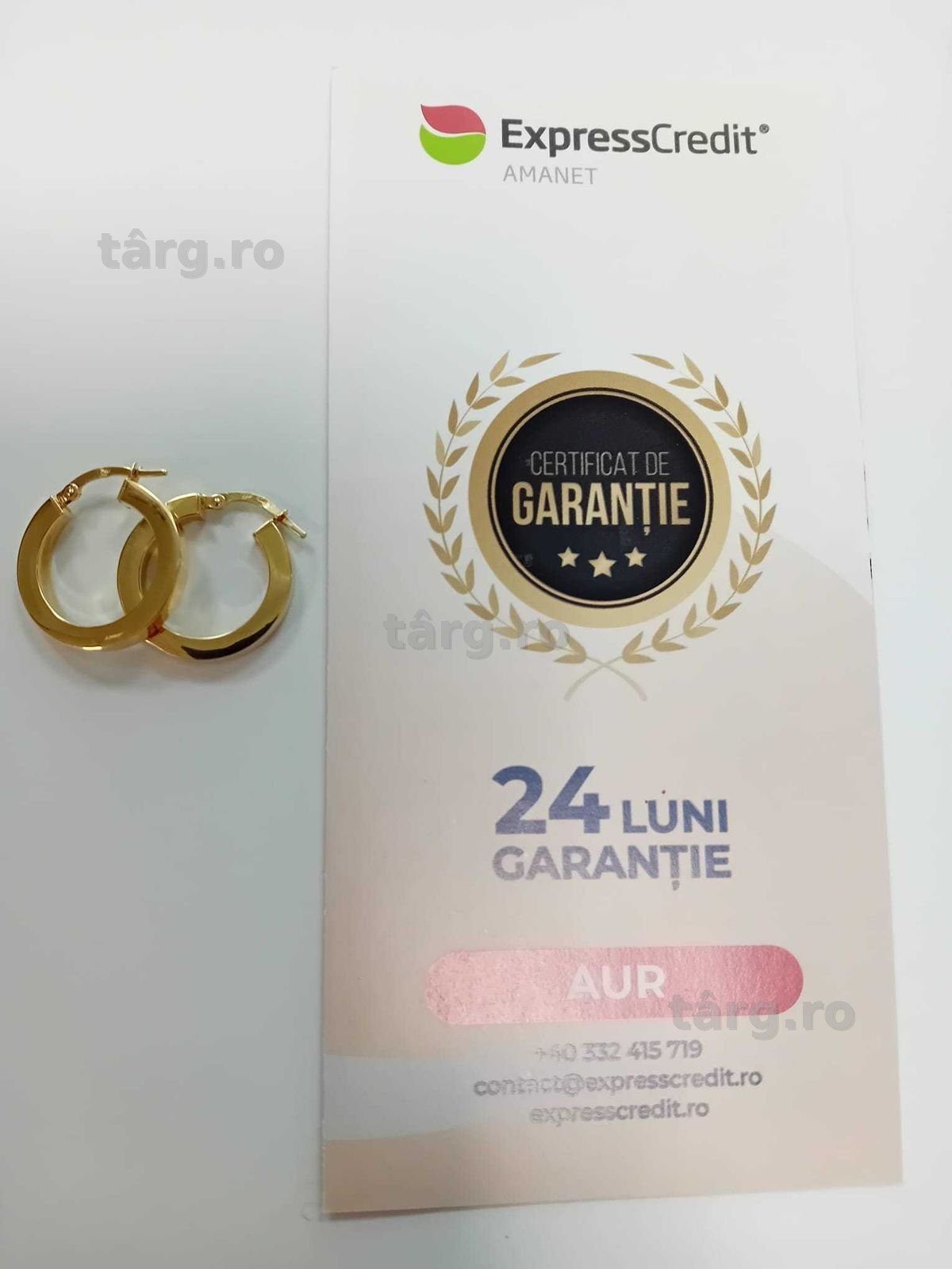(Ag330 Cercei Aur 18K/Garantie 2 ani 2