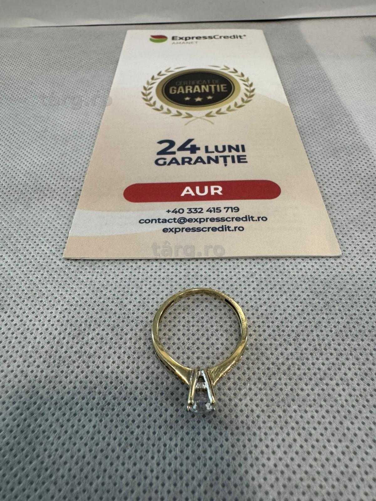 (Ag41) Inel aur, 14K B5824 - Certificat de garanție!