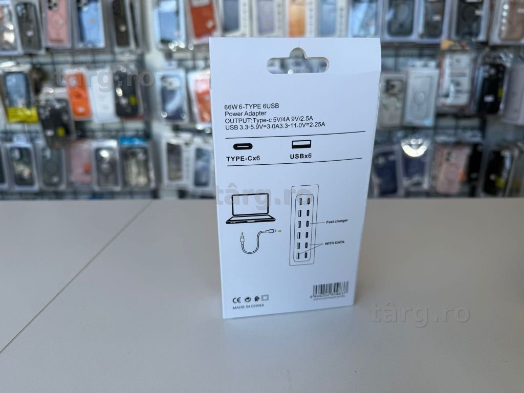 Adaptor Hub USB Multiport, 6 x USB A, 6 x USB Tip C, 66W 2