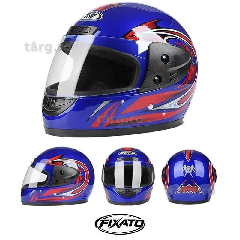 Casca Moto/Scuter/ATV, viziera detasabila, marime universala, Albastru 5