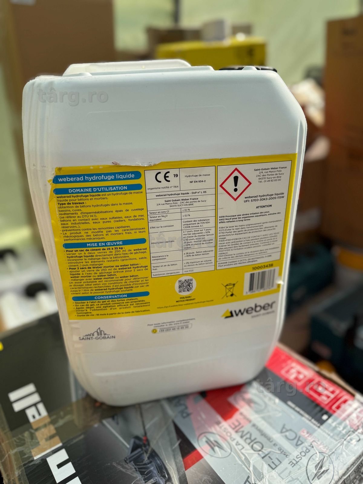 WEBER hidrofob lichid pt. impermeabilizarea mortarelor/betoanelor, 20L