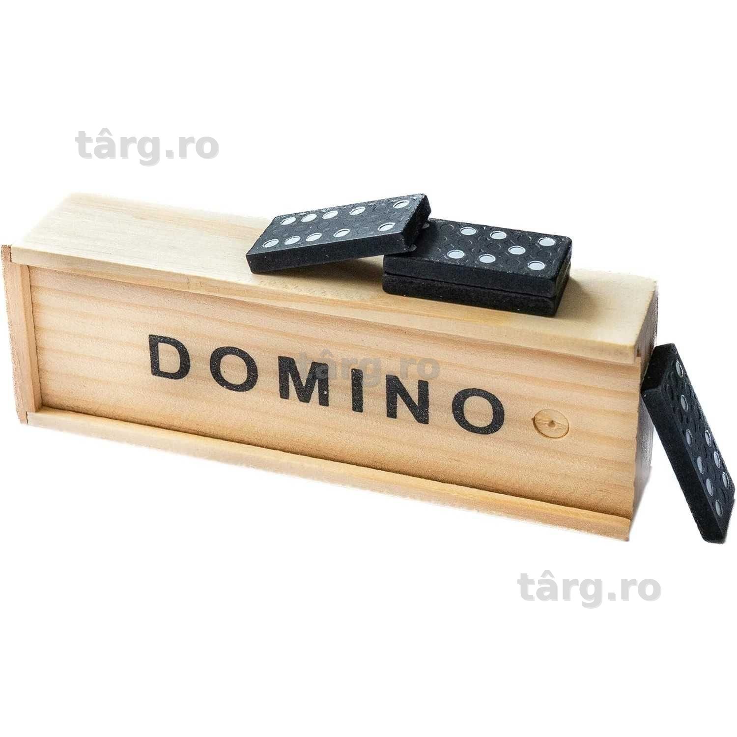 Joc Domino in cutie eleganta din lemn 28 piese 15 x 5 x 3 cm