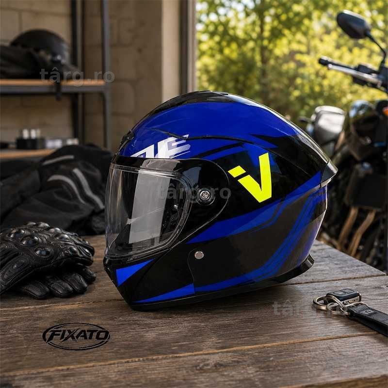 Casca Moto/Scuter Flip-Up, Viziera Dubla, Protectie UV, Albastru Inchis 3