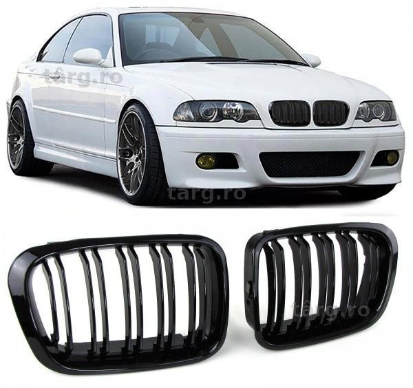 Grile duble BMW seria 3 E46 Limo Touring 98-01- Negru Lucios