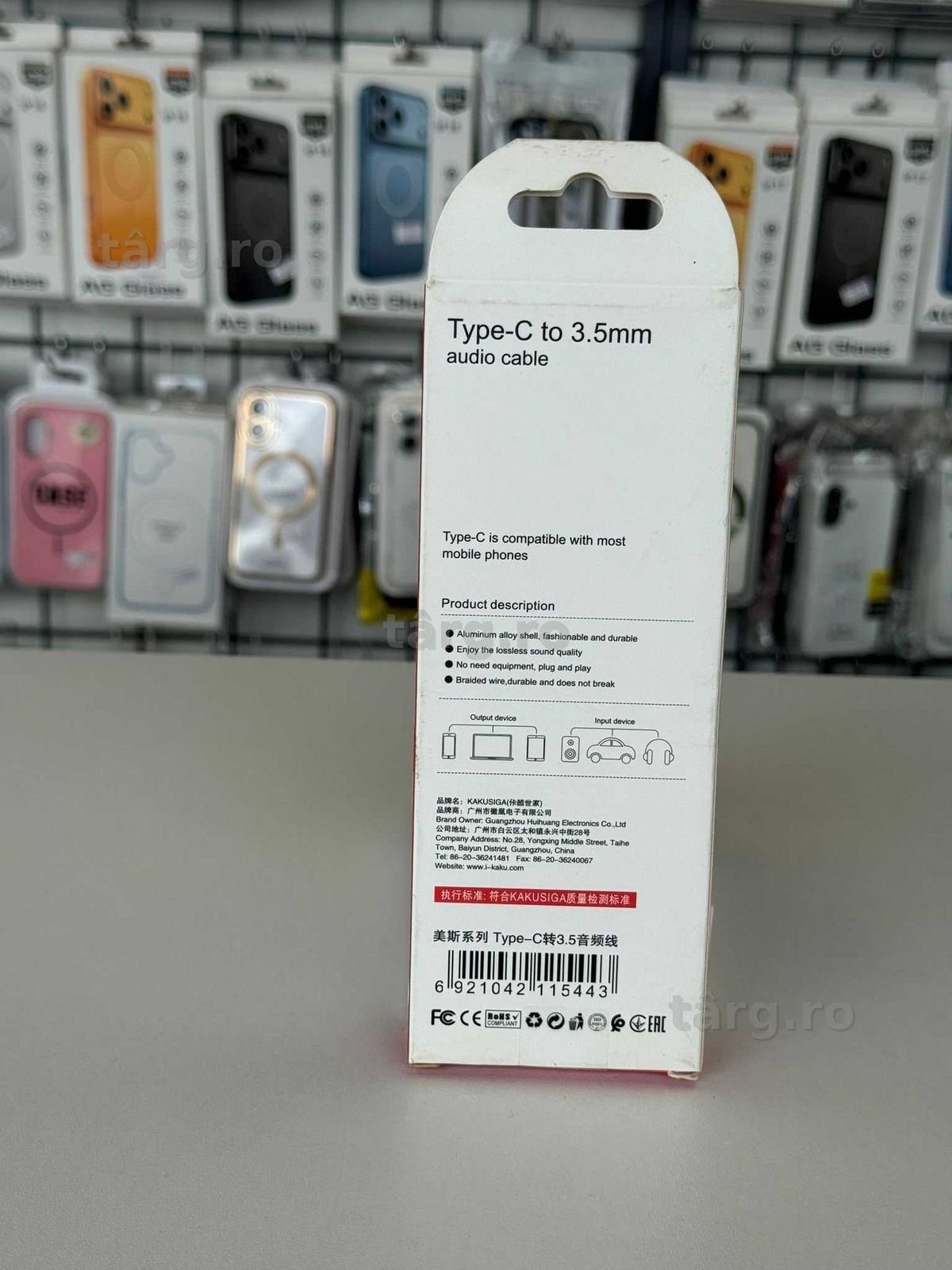 Cabu Audio Auxiliar 3.5mm - USB C, Lungime 1M 2