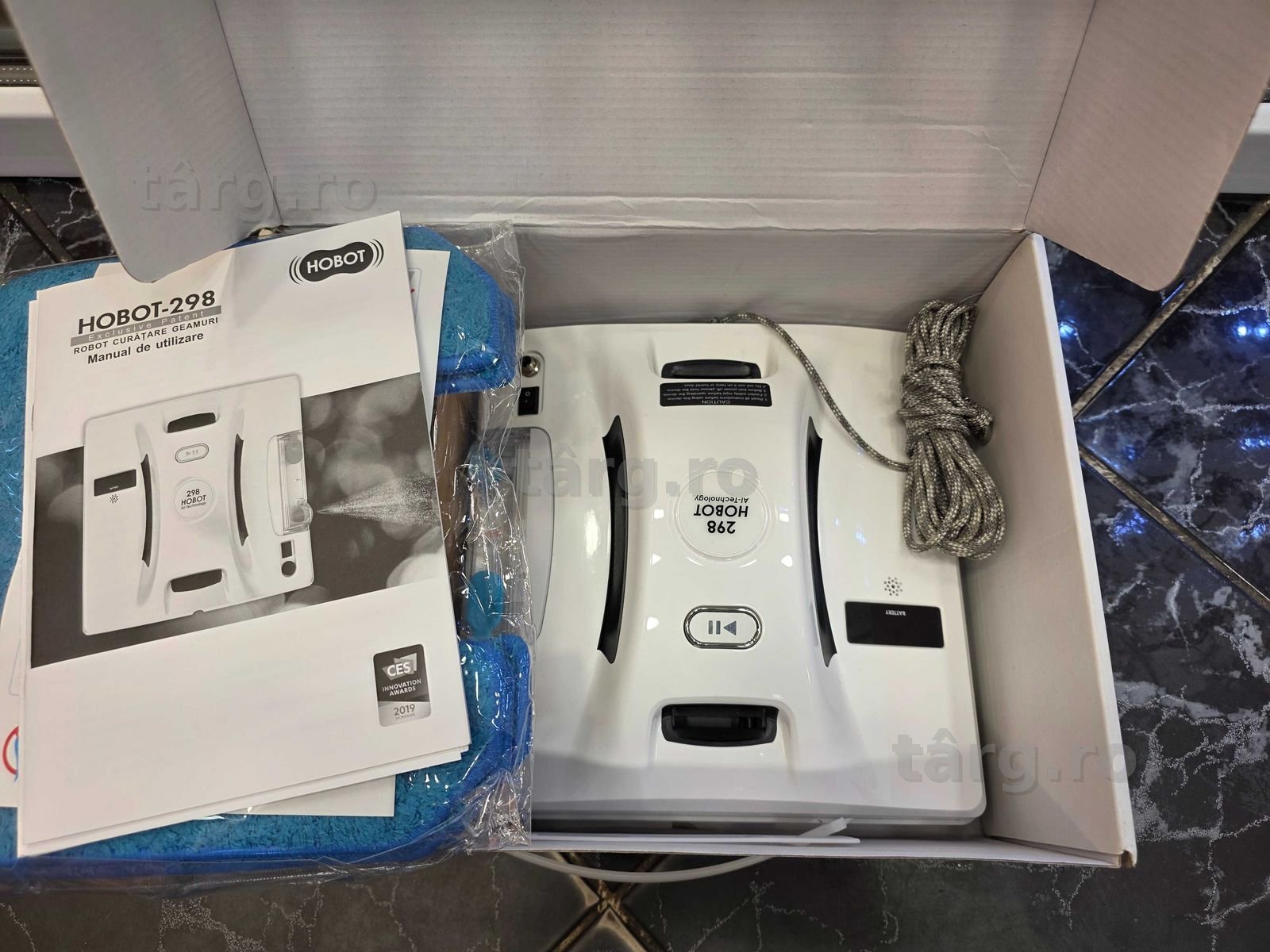 Hope Amanet P10/Robot Curatare Geamuri Hobot 298 cu Pulverizator Bluetooth Ups - NOU -