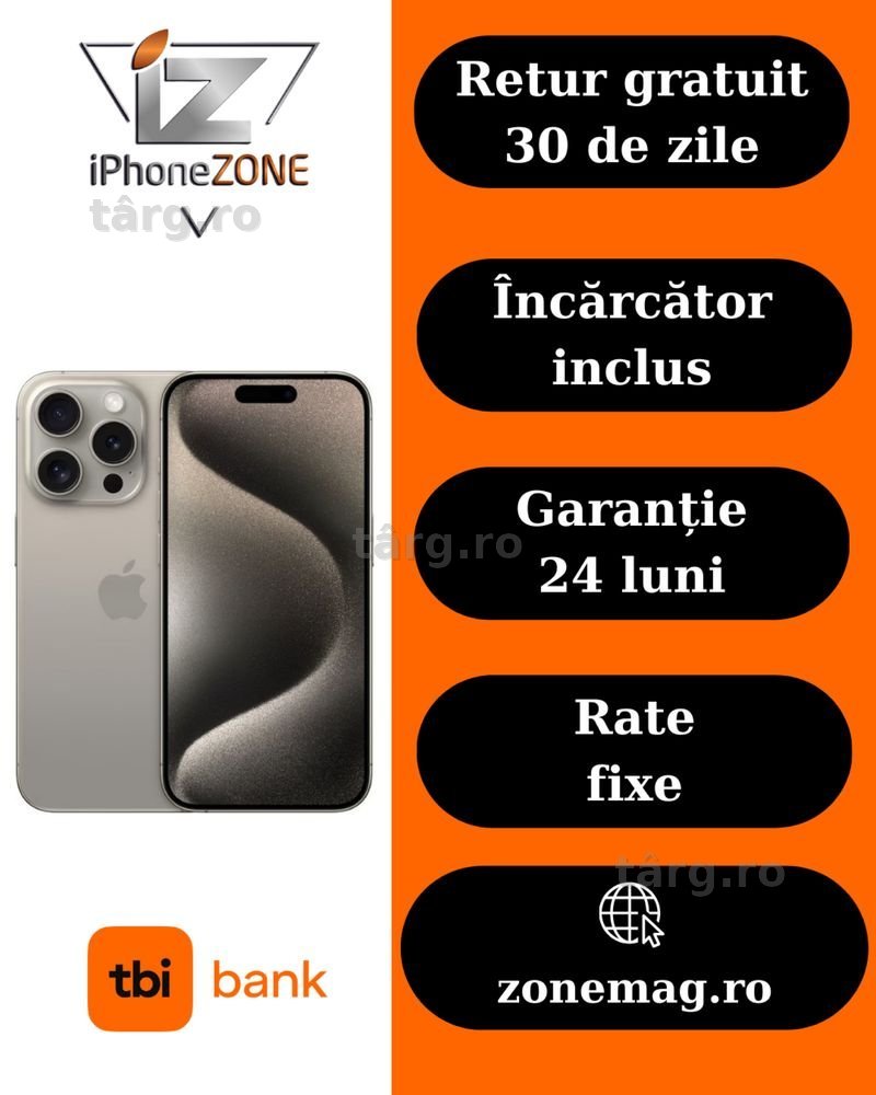 Iphone 15 Pro Max 256GB 100% Garantie Rate BuyBack - zonemag.ro
