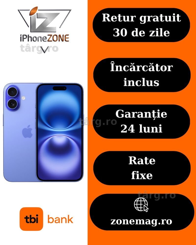 Iphone 16 128GB 100% Garantie Rate BuyBack - zonemag.ro