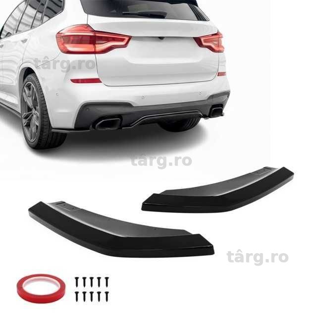 Extensii Splitere Prelungiri Bara Spate Jos Ornamente Laterale BMW X3 G01, Negru Lucios