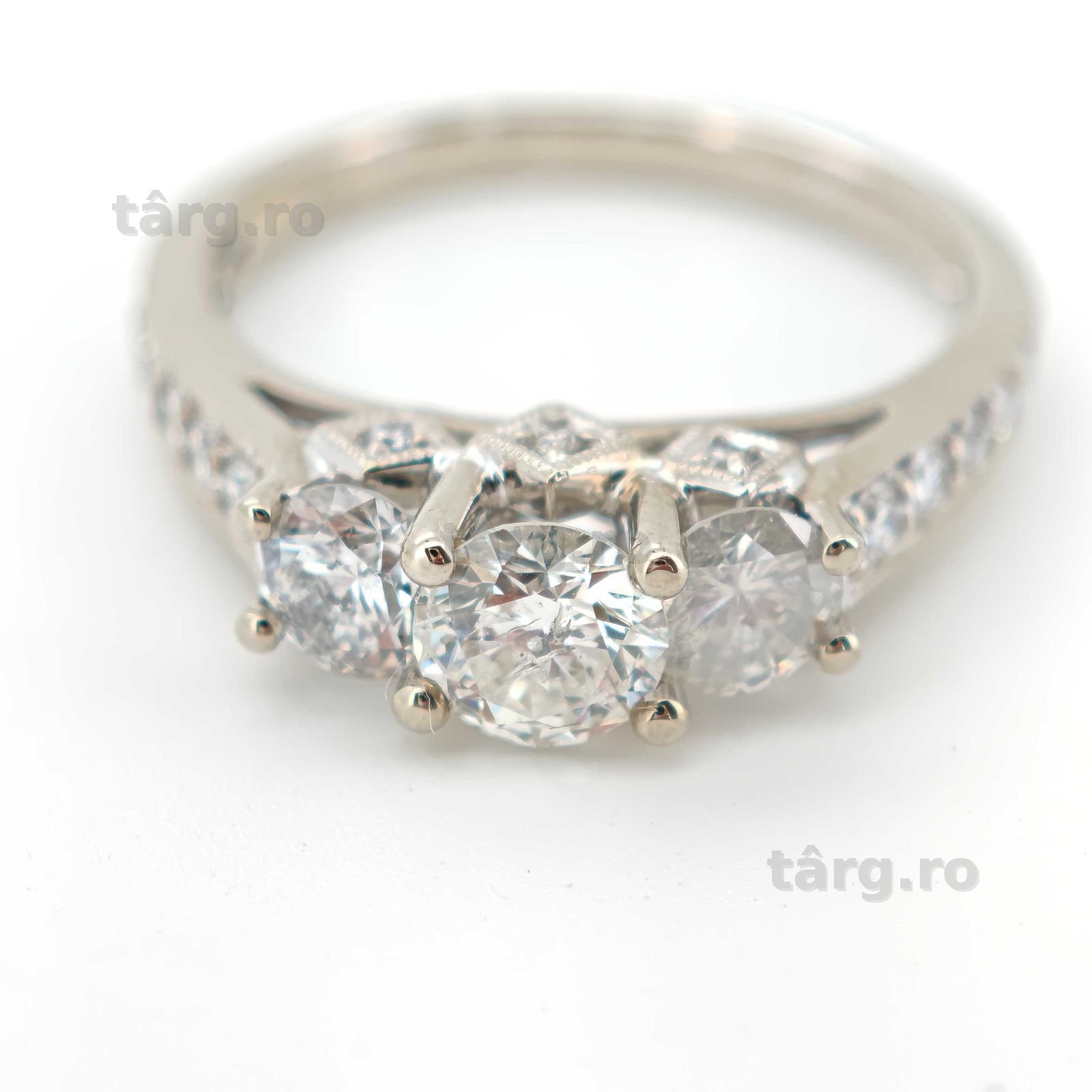Inel 14k diamante naturale 1,68ct certificat GIA