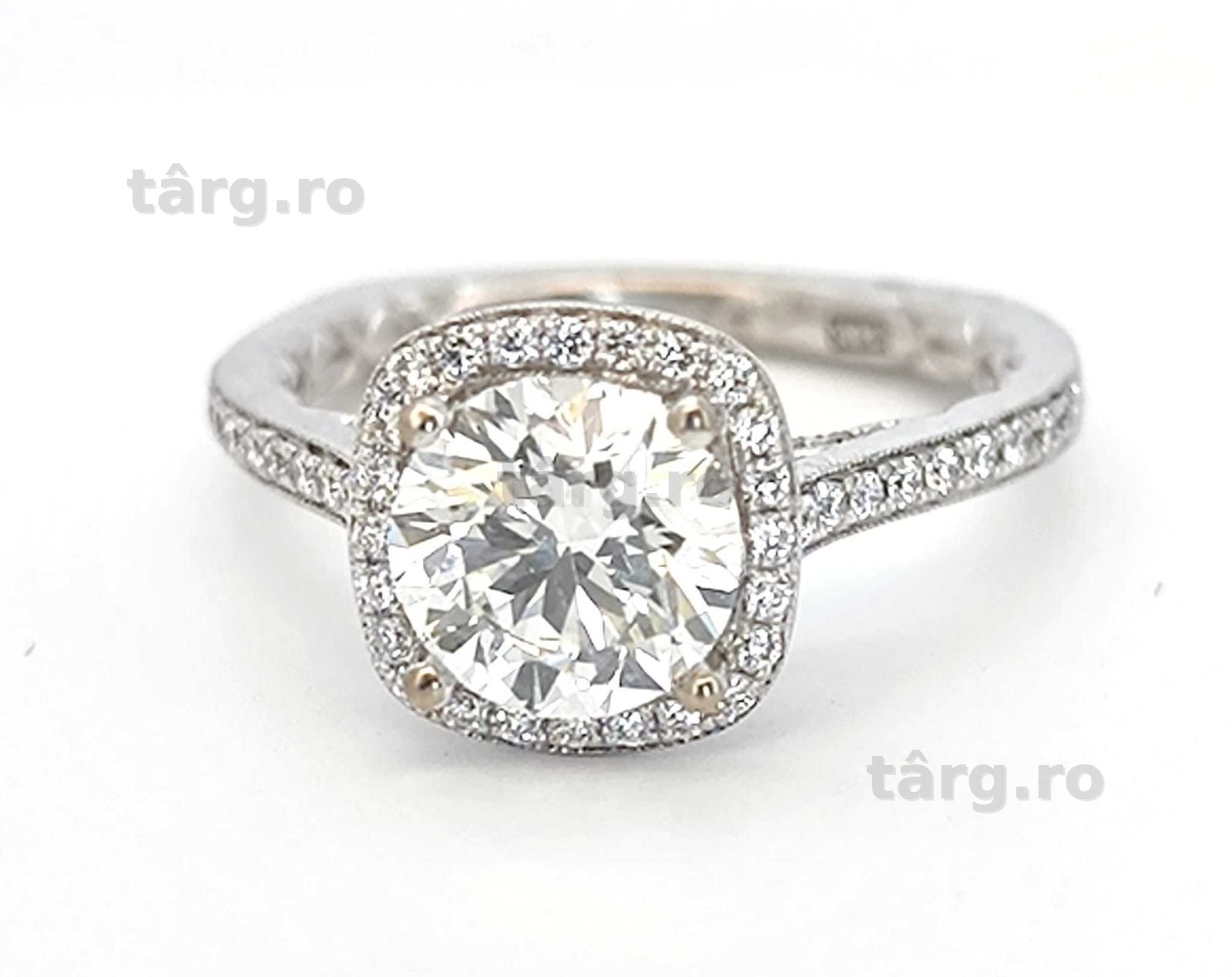 Inel 14k A. Jaffe cu diamnte naturale si  1.70ct lab grown