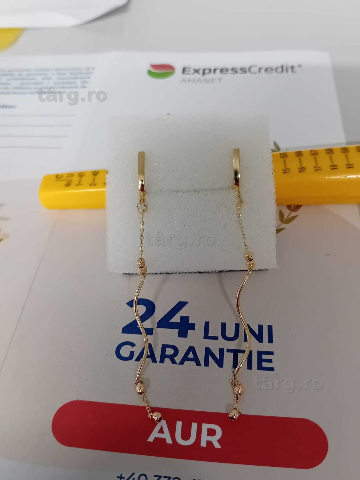 Cercei aur 14k [Tomesti-b:33229]-Garantie 2 ani! 2