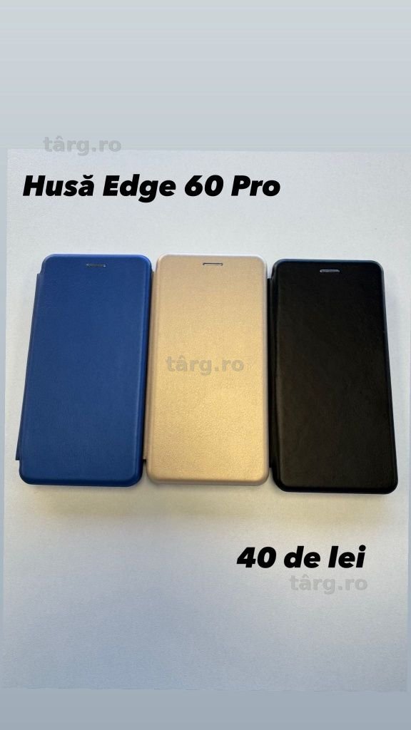 Husa piele ecologica tip carte, Folie, Incarcator, Cablu Motorola Edge 60 Pro