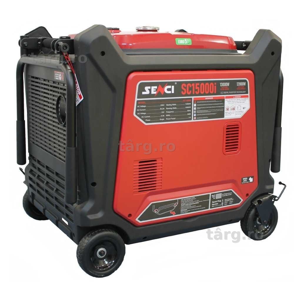 Generator de curent de tip inverter SENCI SC15000iE putere maxima 13.0 kW 230V pornire electrica insonorizat