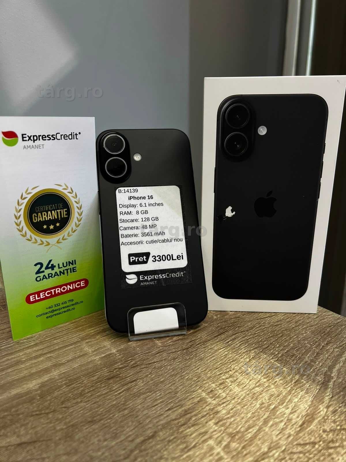 (AG42 Roman) iPhone 16 B.14139 Garantie 2 ani