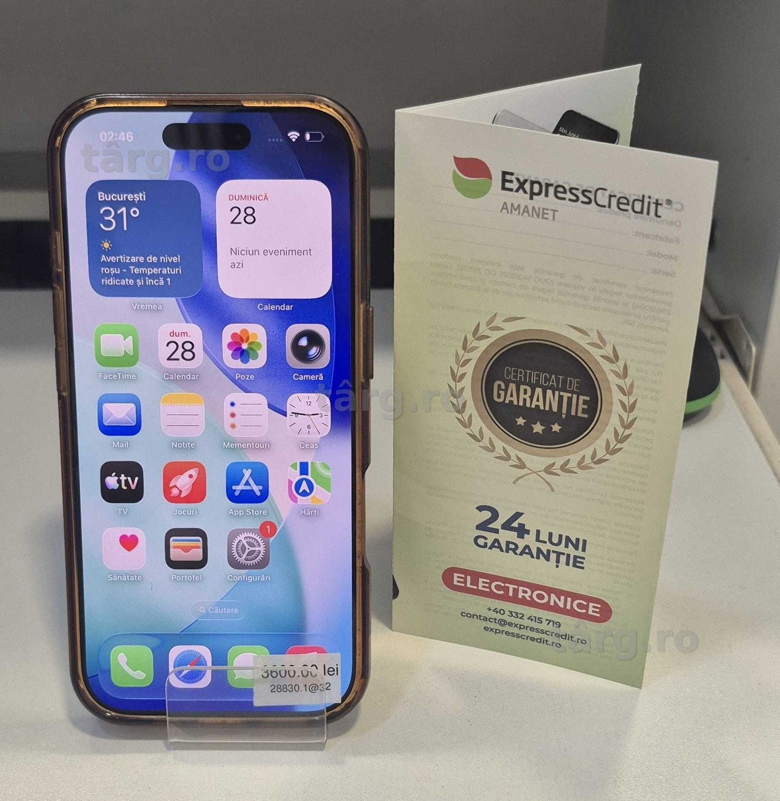 Telefon iPhone 16 Pro (AG32 B28830.1) 2 ANI GARANTIE!