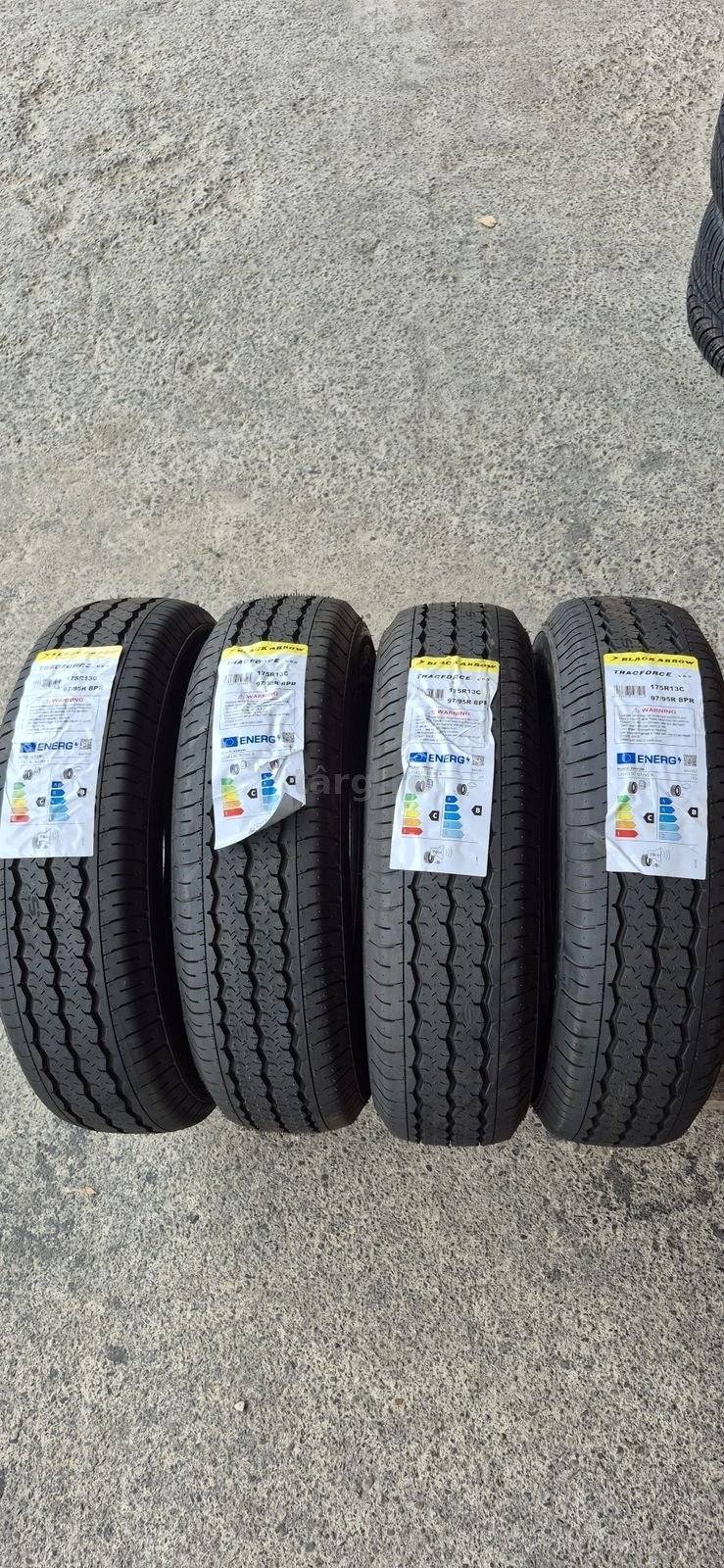 4 anvelope vara noi Blackarrow 175/13C,dot 2025.Pretul este pe bucata.
