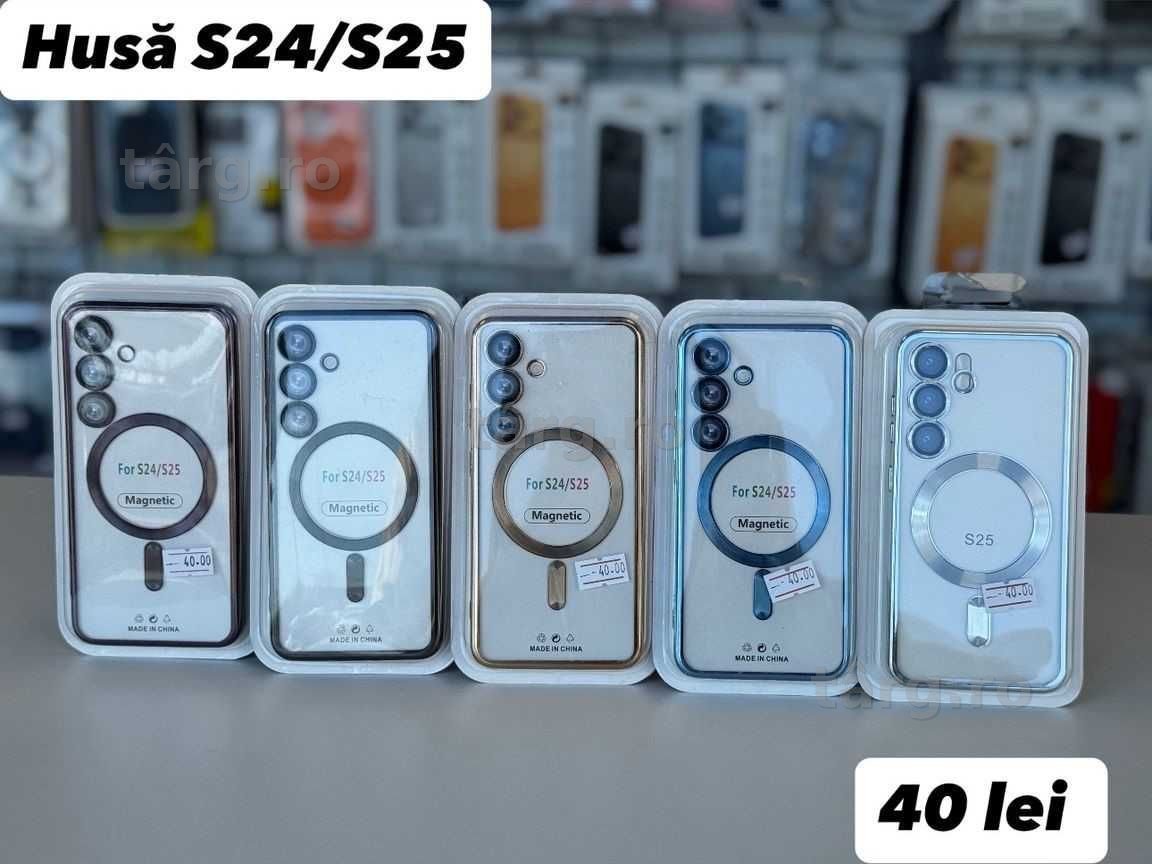 Husa TPU Luxury MagSafe , folie, cablu, incarcator Samsung S24/25