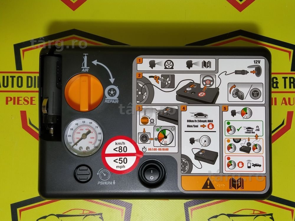 Kit pana Compresor auto umflat roti cu solutie Oem Ford Mustang 12 V