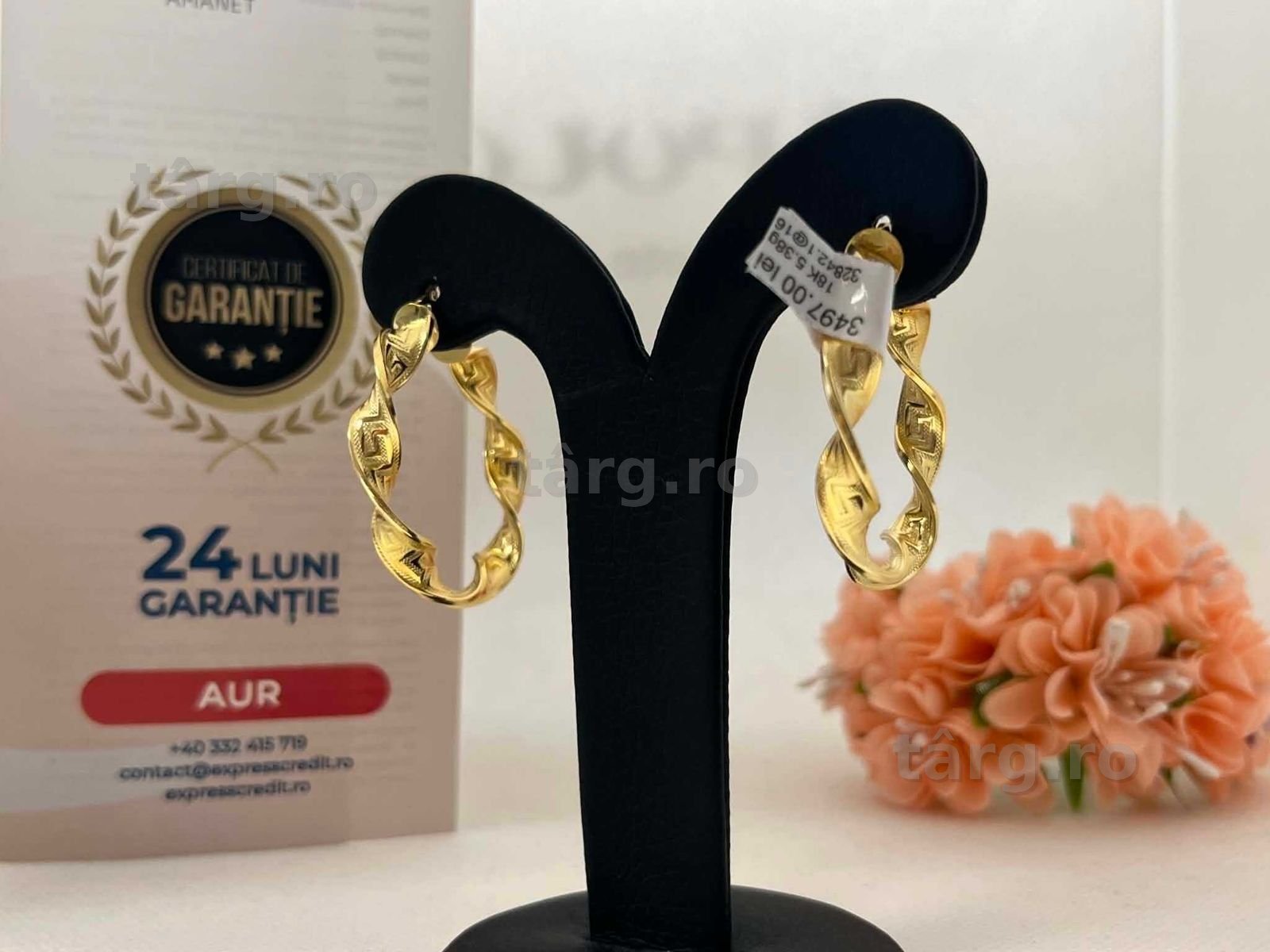 Cercei Aur 18k 5.38g (AG16 Moldova b32842)-Garantie 2 ani!