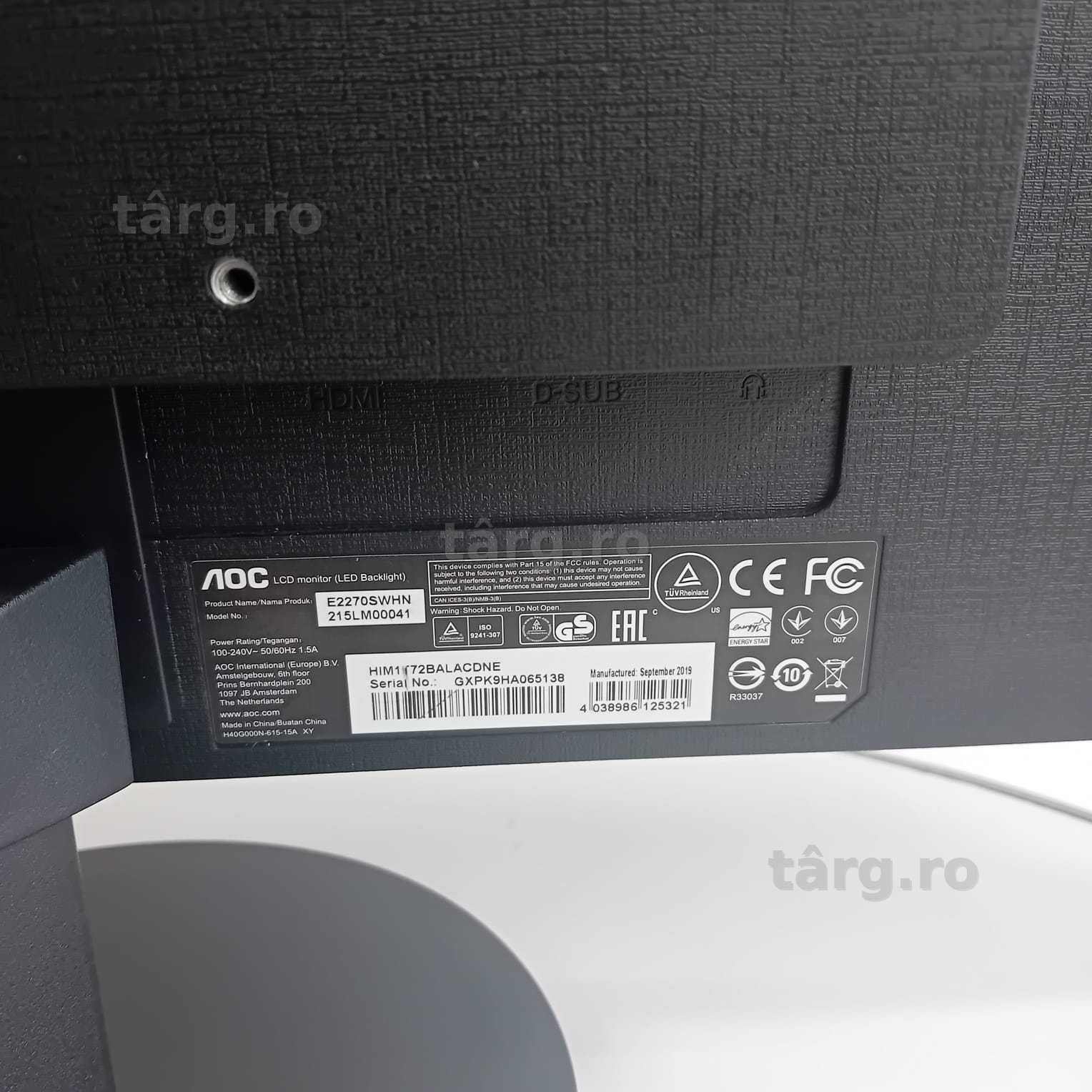 Monitor AOC E2270S (ag49 Esplanada b.8144.2) Garantie 2 Ani 2