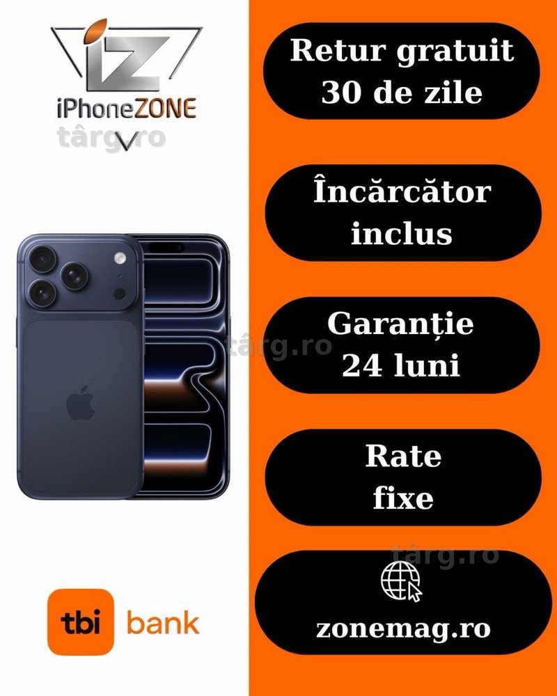 Iphone 17 Pro Max 256GB 100% Garantie Rate BuyBack - zonemag.ro