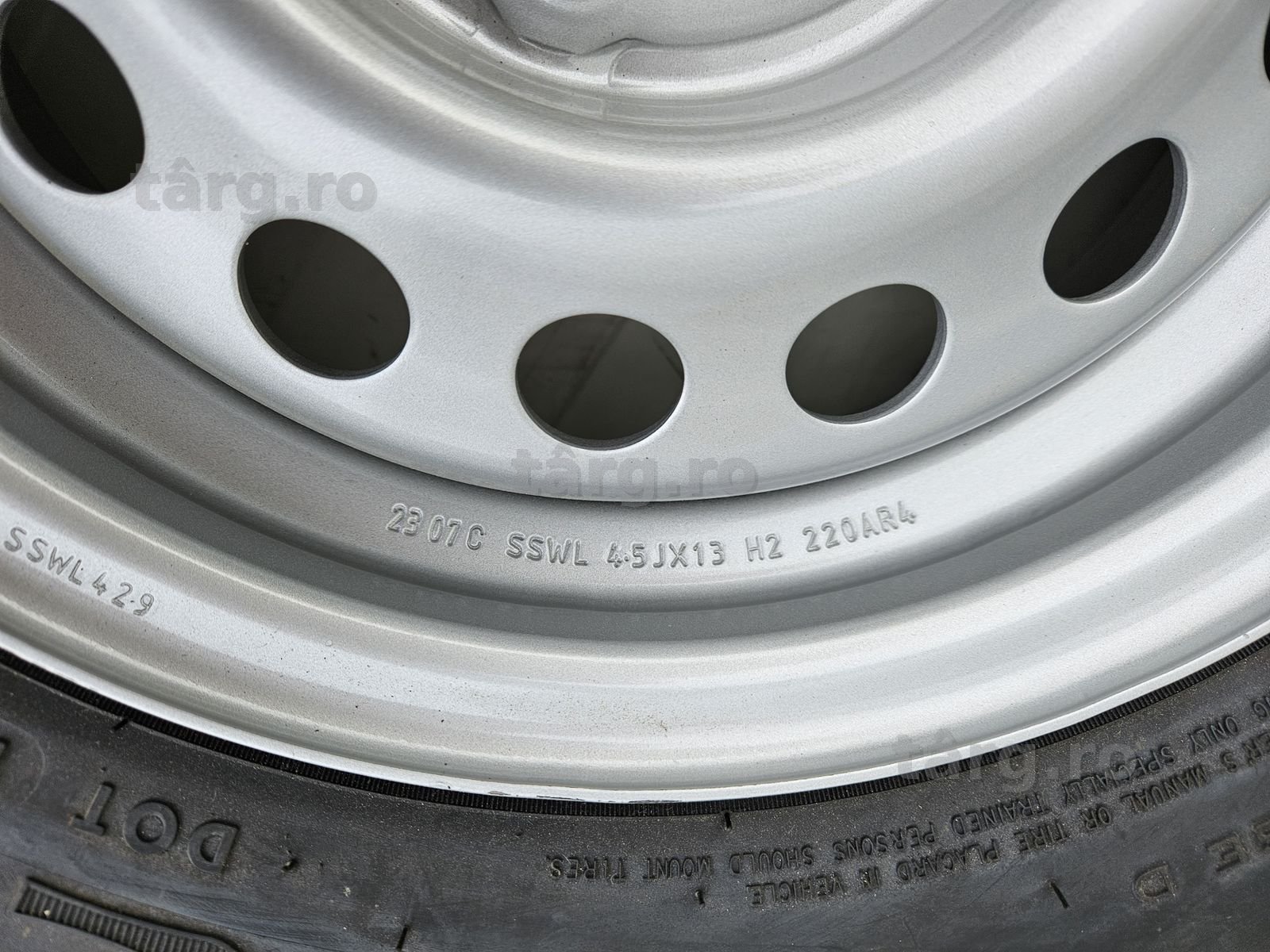 Roata completa SECURITY 155 R13C, 91N, Janta 4.5Jx13, 4/57/100, ET30 2
