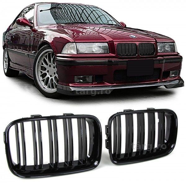 Grile duble negre BMW Seria 3 E36 91-96
