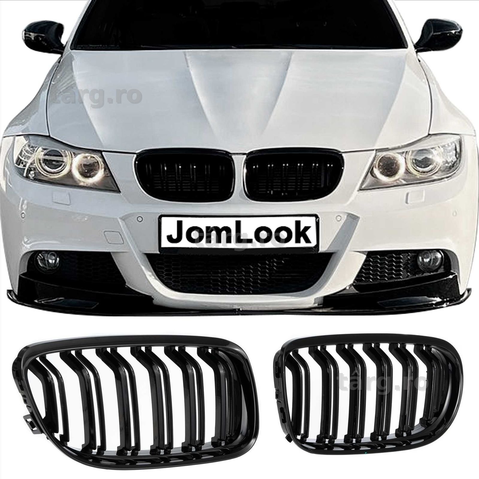 Grile BMW E90 / E91 LCI 09- Negru Lucios Duble M-LOOK