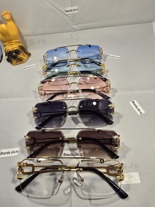 Set Ochelari de soare Cartier, Gold Frame, 8809, Made in Italy, (pret pt 1 pereche + accesorii)