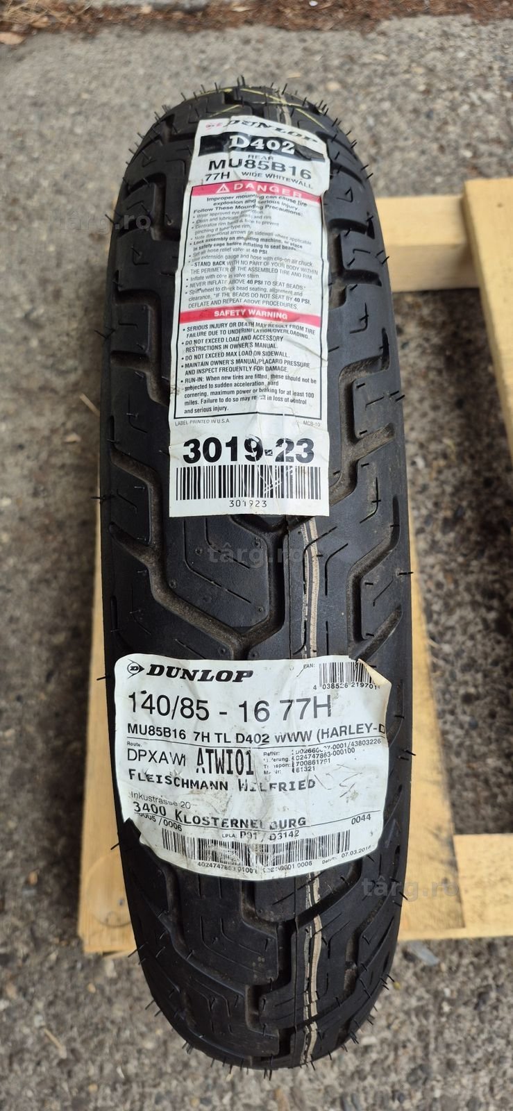 O anvelopa moto noua spate Dunlop D402,MU85 B16 M/C.