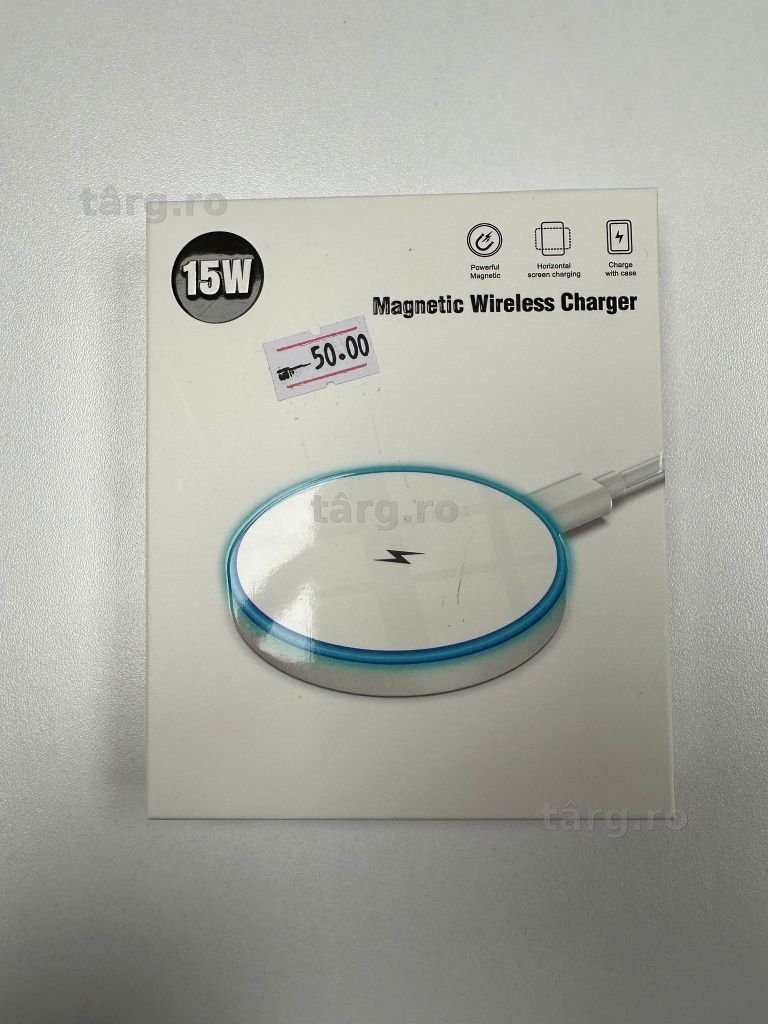 Incarcator Wireless 15W, compatibil iPhone, Samsung, Motorola, Honor