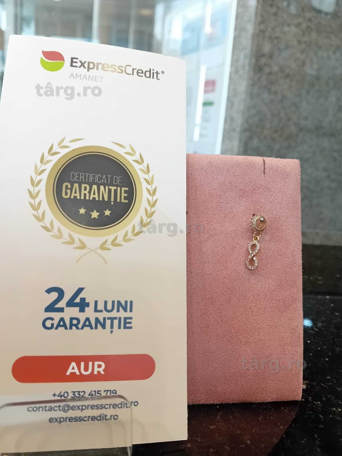 Medalion "Infinit" aur 14k 1.18g (Iulius Mall)(B-461) Garantie 2 ani!