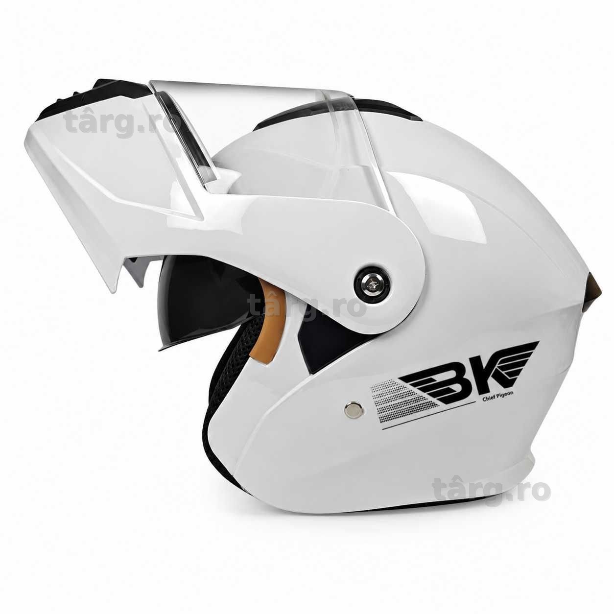 Casca Moto/Scuter Flip-Up, Viziera Dubla, Protectie UV, Alb