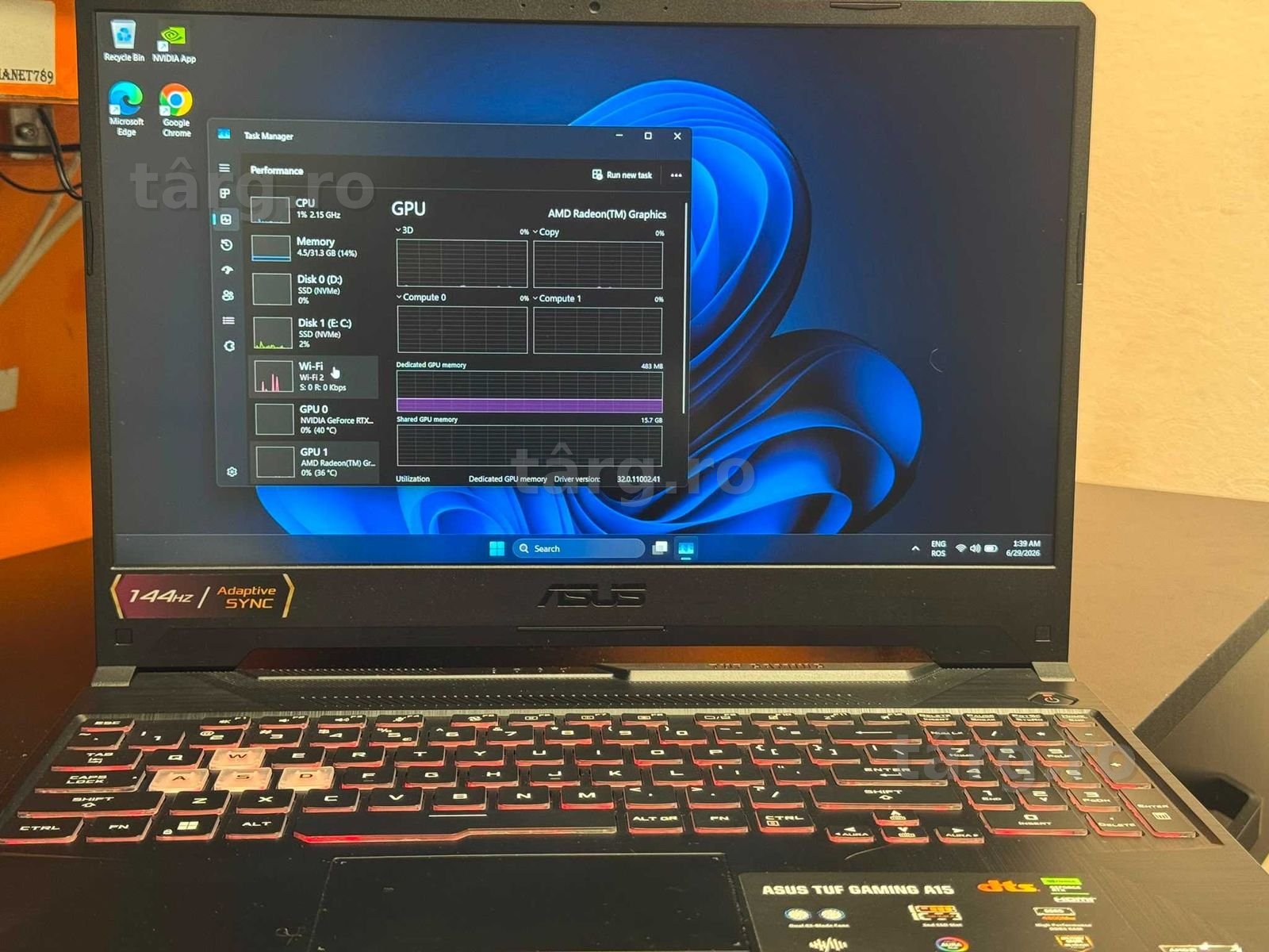 Hope Aamanet P2 - ASUS TUF A15 AMD RYZEN 5 7535HS /  32GB RAM / GEFORCE RTX 3050 4