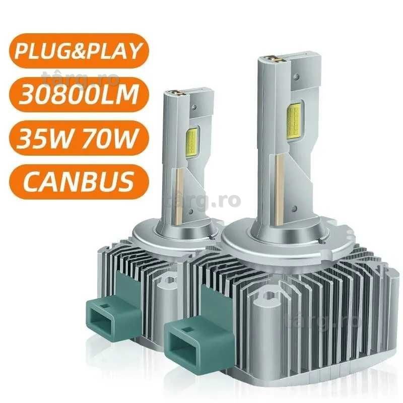 Set 2x Becuri LED D1S D2S D3S Canbus Bec Auto 70W, 6500k, Fara Eroare
