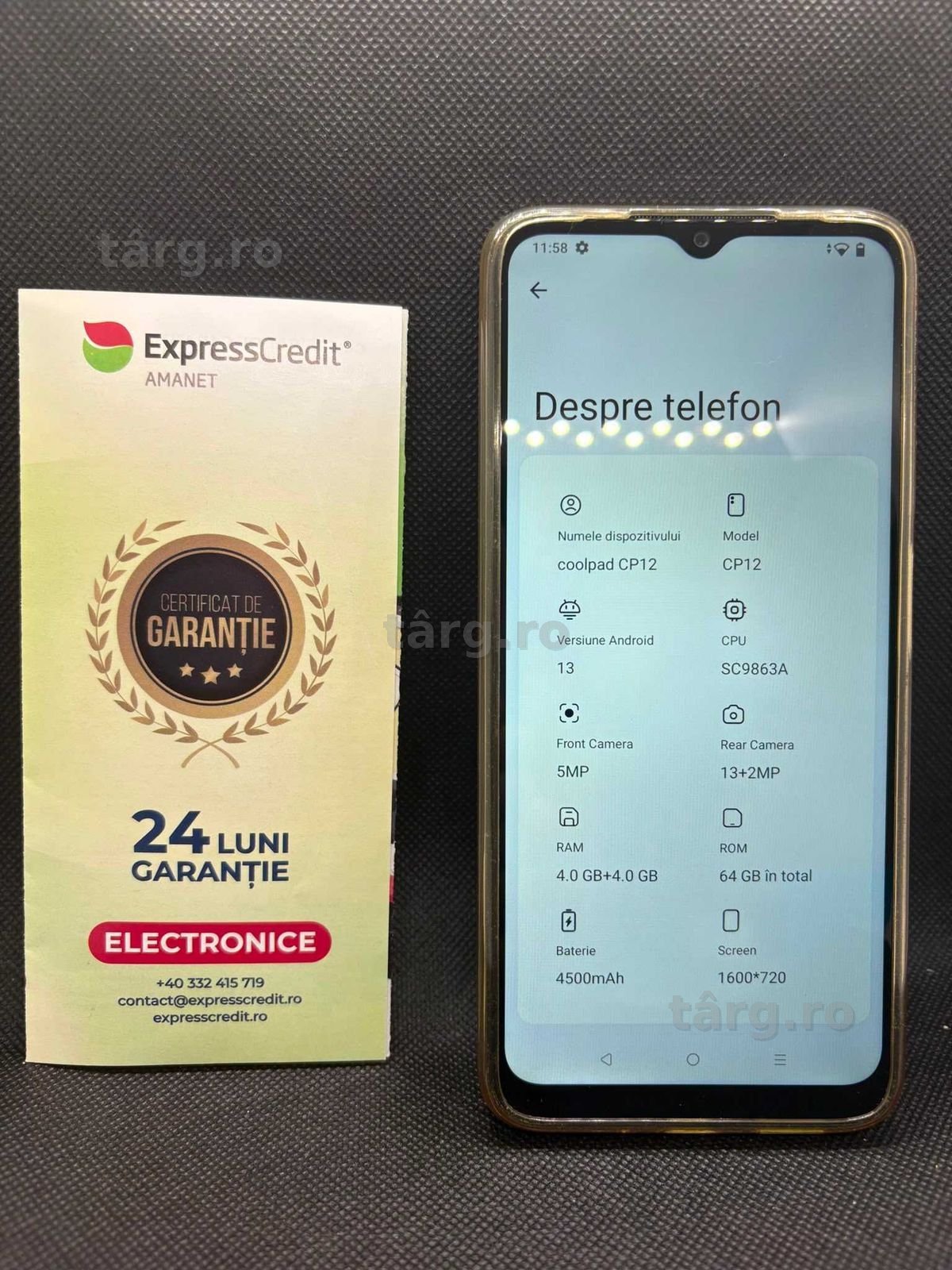 Coolpad CP12 4GB/64GB (B.26012 AG31 Barboi) Garantie 2 ani!