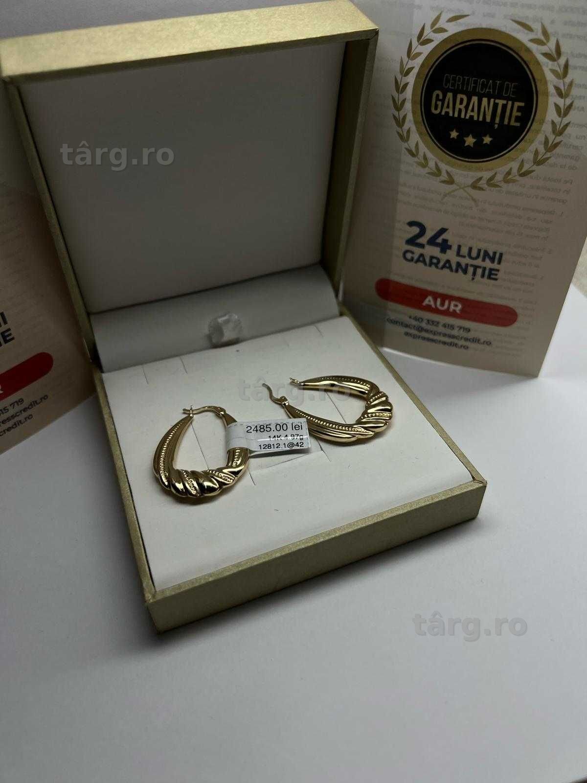 (AG42) Cercei aur 14k 4.97g b12812-Garantie 2 ani!