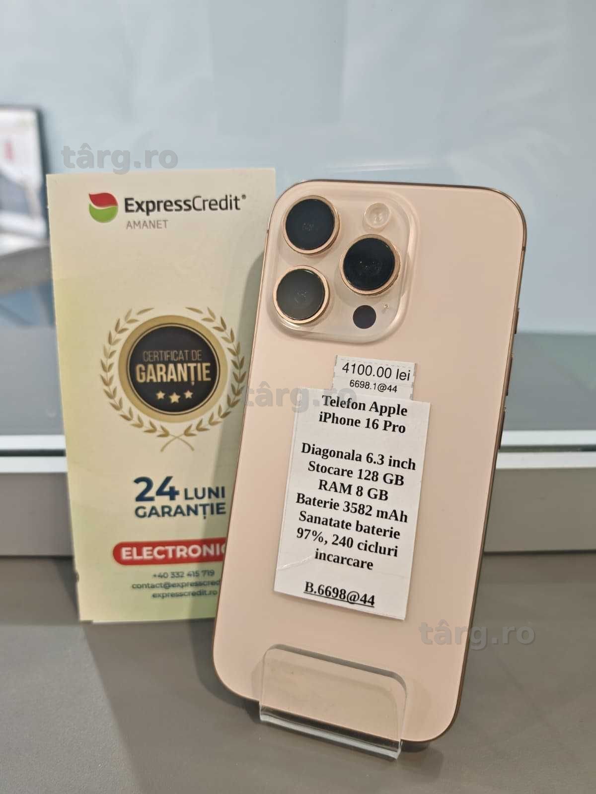 (Ag44 B6698) Iphone 16 Pro 128GB - Garantie 2 ani!
