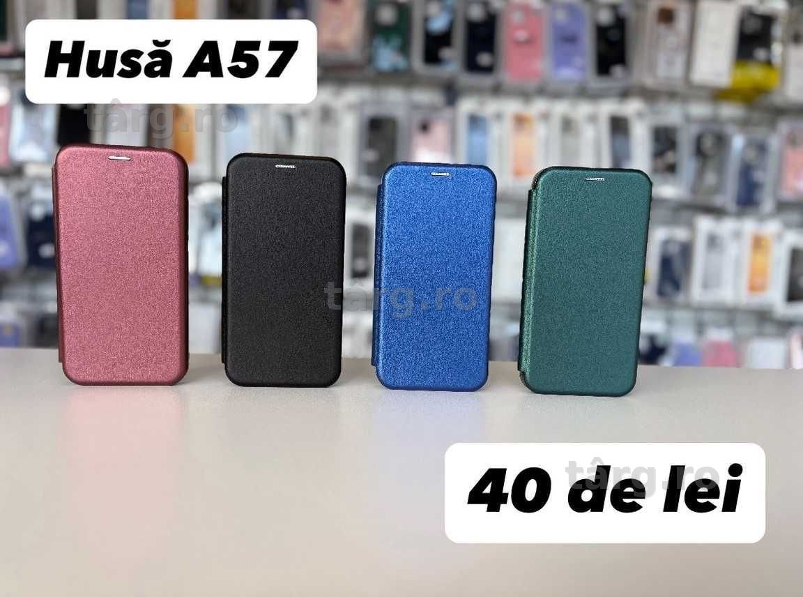 Husa tip carte, folie, cablu, incarcator Samsung A57