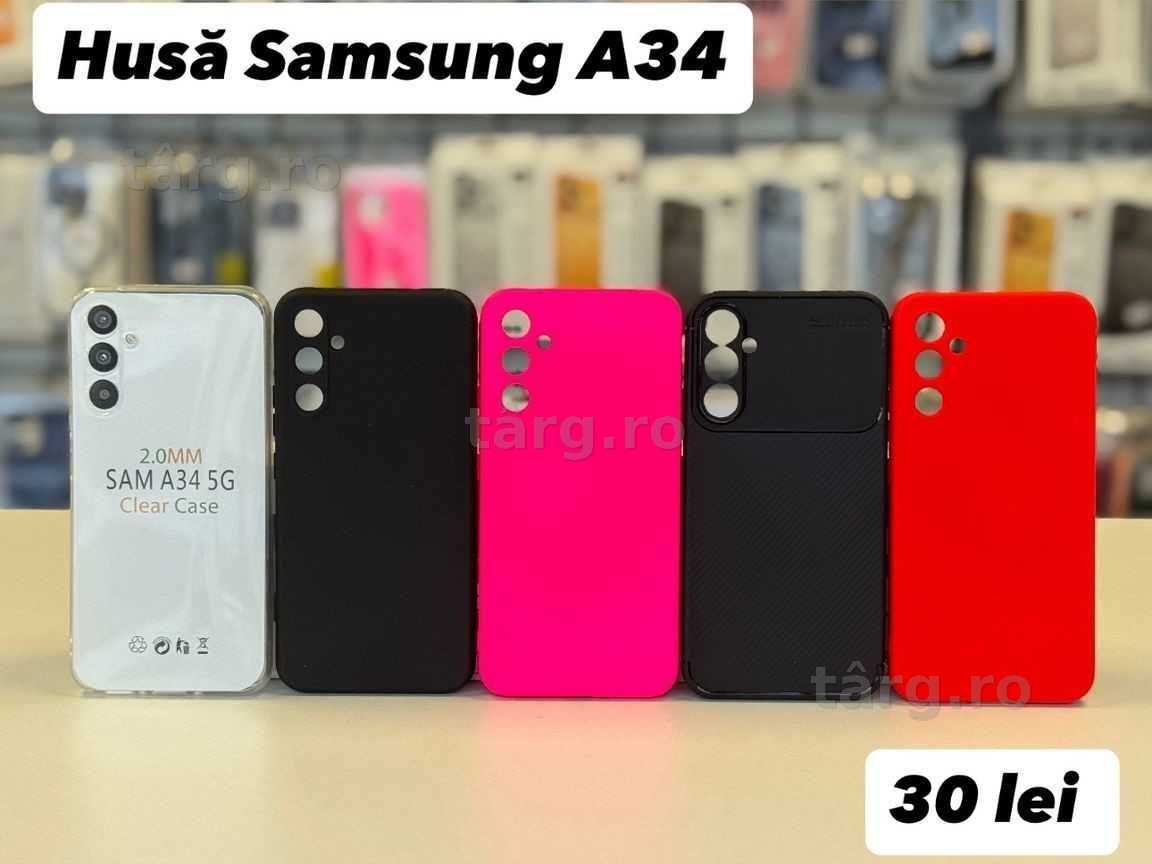Husa silicon, folie, cablu, incarcator  Samsung A34