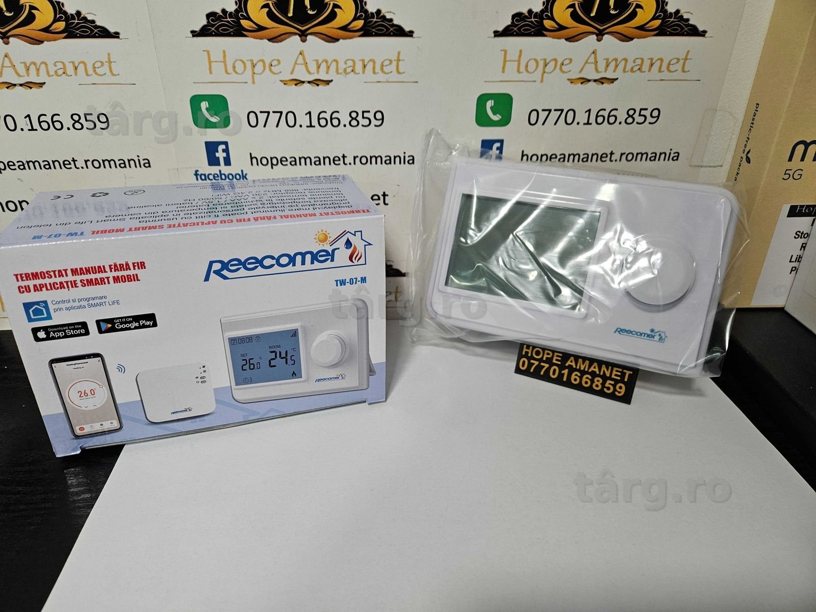 Hope Amanet P10/Termostat programabil fara fir REECOMER TW07M Wi-Fi alb - NOU -