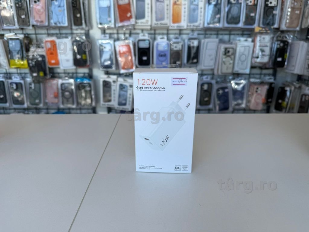 Incarcator Rapid GaN 120W USB-C + USB, Nou, Sigilat