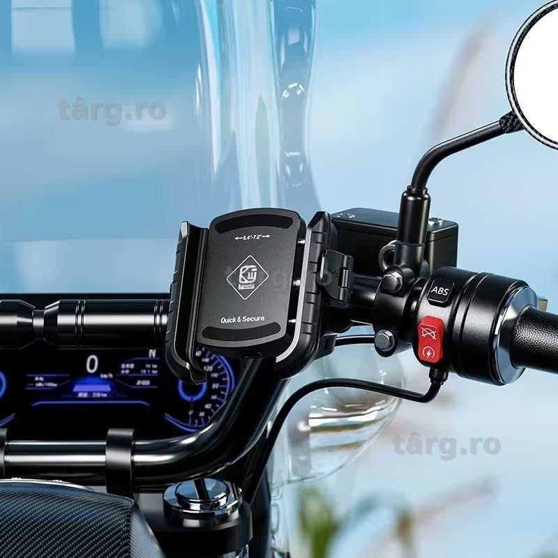 Suport de telefon Bicicleta/Moto/Scuter/Trotineta, montare pe ghidon sau oglinde, montare sigura, constructie durabila 2